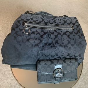 Coach Black Satchel and Wallet